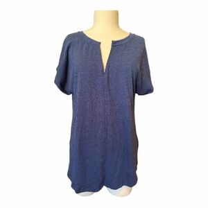 Anthropologie Indigo Short Sleeve Tee